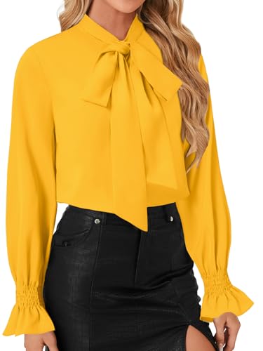 Image of LYANER Women's Bow Tie Neck Business Work Blouse