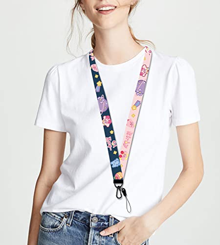 Neck Lanyard With Id Badge Holder For Keys Key Chain Card Cute Cartoon Plaid Lanyards Light Purple For Women Men Guys Girl Boys Kids Gift Gs411 #TOP1