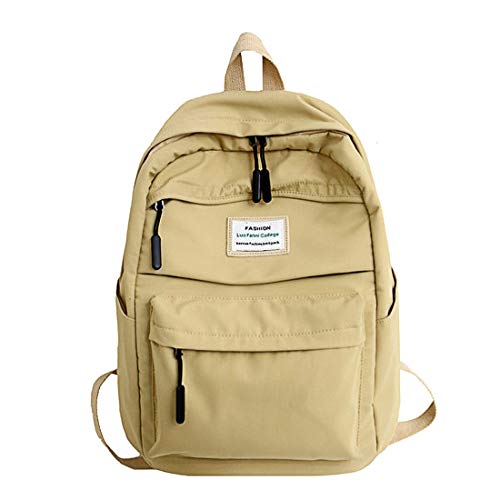 MaNMaNing Alumnos Mochila Casual de Nylon de Gran Capacidad de Color Sólido Impermeable