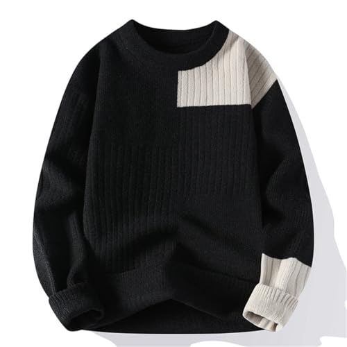 Men Winter Sweater O-Neck Patchwork Youthful Vitality Pullovers Knitted Sweaters4