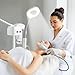 OmySalon 2 in 1 Facial Steamer with 5X Magnifying Lamp, Esthetician Steamer Hot Ozone Mist Face Spa Mist Steam for Home Beauty Salon, Personal Skin Care Deep Cleaning, White