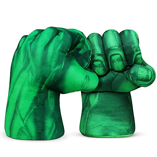 Vacoulery Guantes de Boxeo 1 par de Superhero Guantes de Puño Mano Dedos Guantes Suave Juguete de Peluche Cumpleaños Halloween Niños Entrenamiento de Boxeo(Verde)