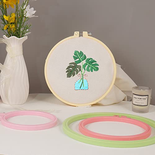 4 Pieces 4 Sizes Embroidery Hoops 4 Inch To 8 Inch Circle Cross Stitch Hoop Mini Small Medium Lager Embroidery Frames Plastic Decorative Ring For Diy Sewing Art Crafts #TOP3