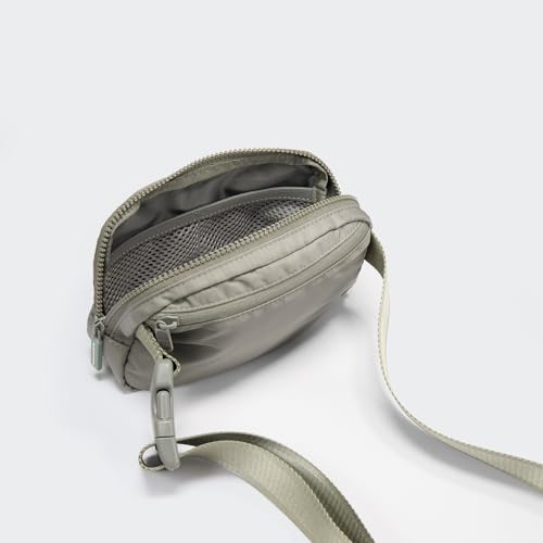 Image of Pander Two Way Zipper Fanny Pack Nylon Everywhere Belt Bag for Women, Water Repellent Waist Packs, Crossbody Bags with Adjustable Strap (Grey Sage).
