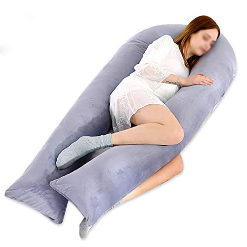 Coussin de maternité européen gris oreiller de grossesse amovible