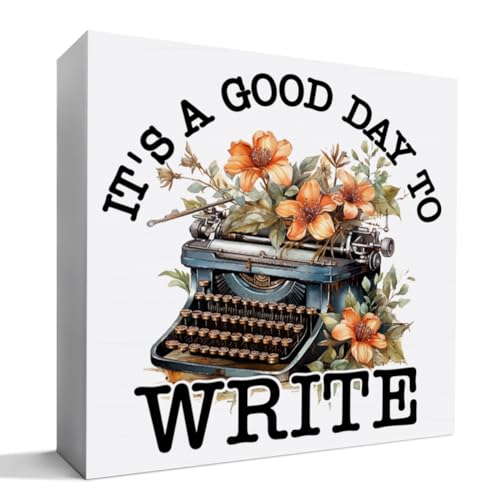 Image of Writer Gifts for Men Women, Birthday Christmas Gift for Author Novelist Typewriter Write Home Office Desk Decor, It
