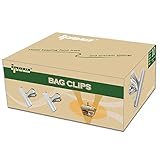 Ipow 10 Stück große Metall Clips Tüten Verschlussclips Brief Klammern aus rostfreiem Edelstahl, Starke Federkraft (76mm)