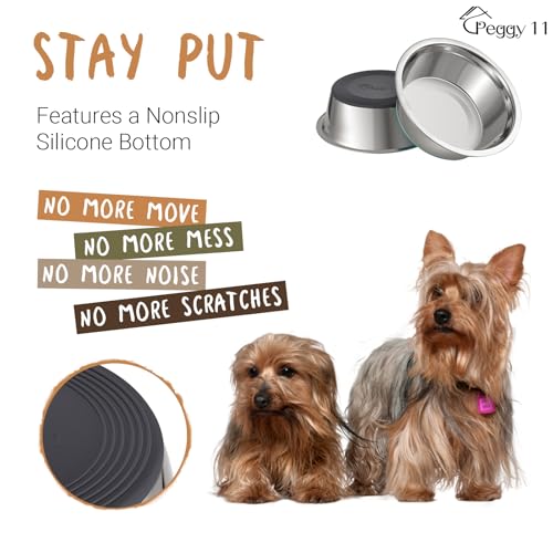 PEGGY11 Deep Stainless Steel Anti-Slip Dog Bowls - 2-Pack, 2 Cups - Image 4