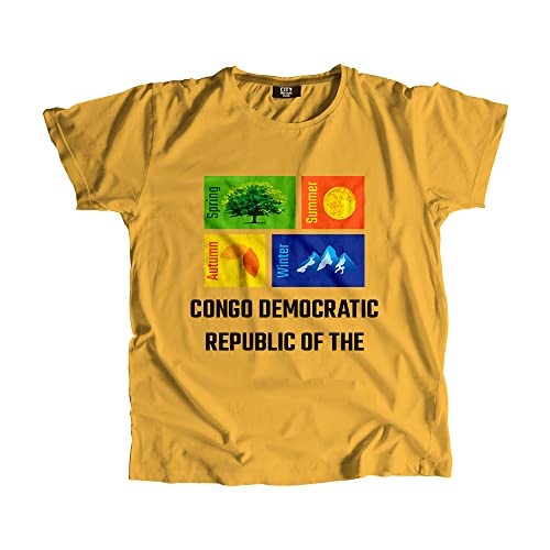 T-shirt Congo RDC jaune pour un look urbain décontracté en été