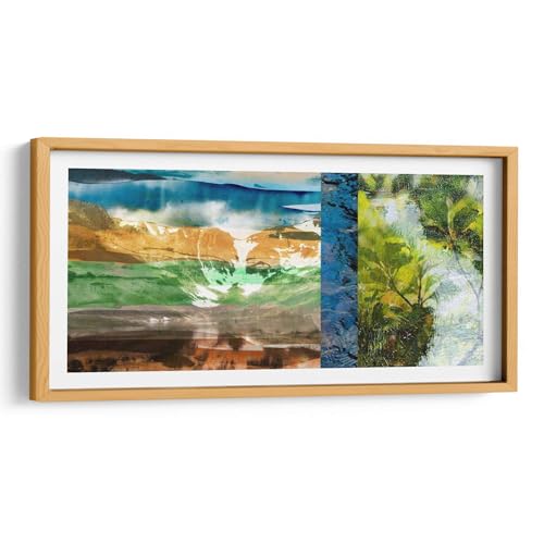Canvas Lab | Denver Panorama II by Sisa Jasper | 31 x 15 in | Fine Art Framed Print, Frame Color: Natural, With Mat | Scenery | Wall Decor for Bedroom, Living Room or Office