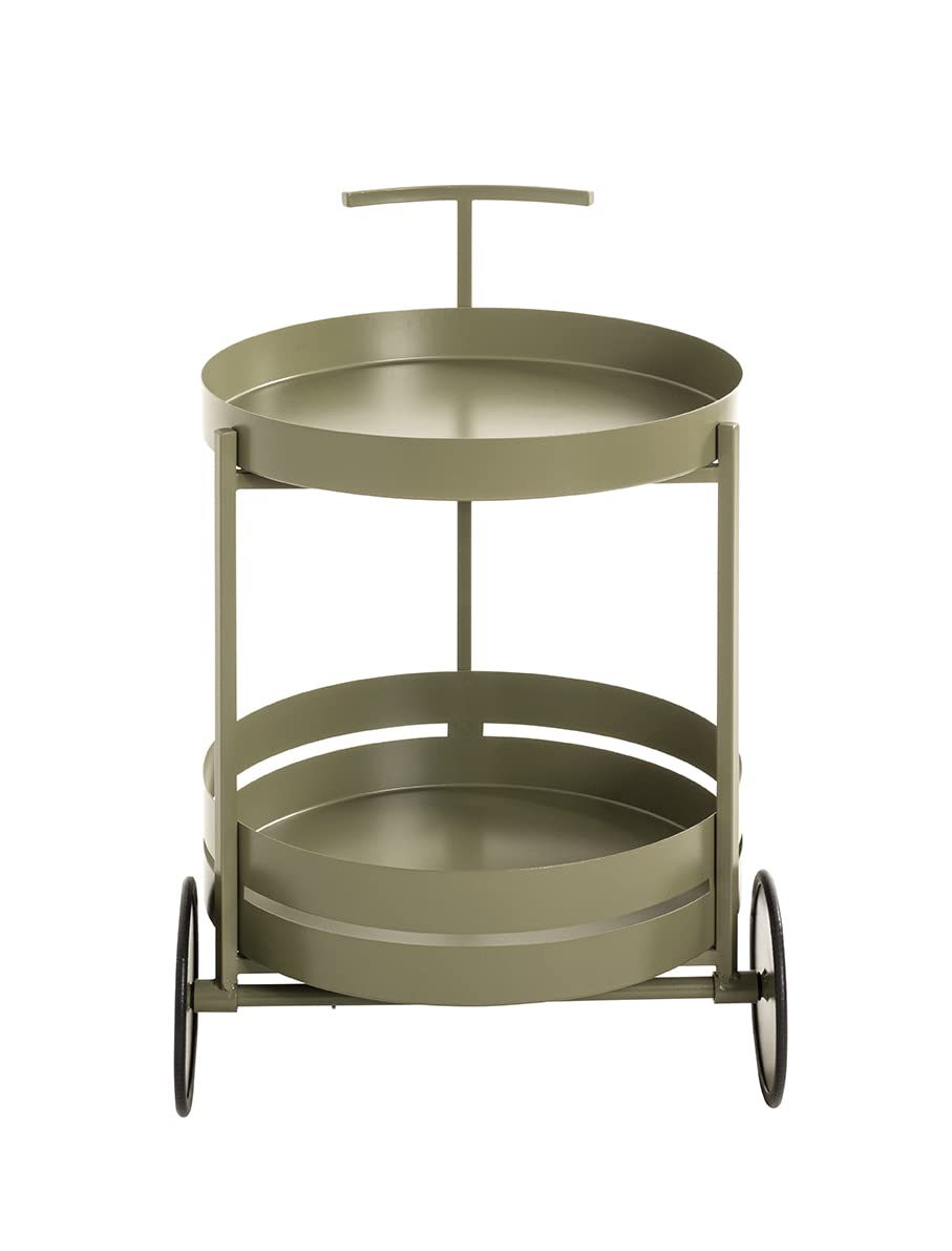 HAKU Carrello di Servizio verde canna, Metallo - Dim: A 62 x Ø 42 cm, Stile: Moderno