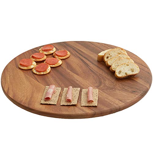 Woodard & Charles Round Lazy Susan Turntable with Stainless Steel Ball Bearing Mechanism (Brown)