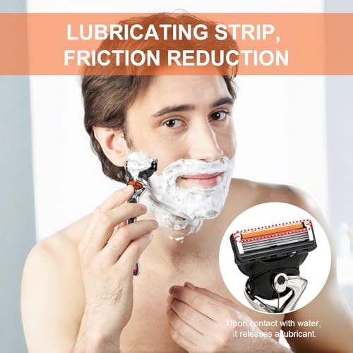 Flintronic Herrenrasierer, Rasierer Herren, Herrenrasierer mit 5 Klingen, 12 Nachfüllpackungen, Klingen für Herren mit Gleitstreifen, Aktualisierte Version