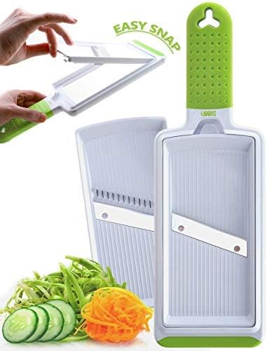 2-in-1 Handheld Vegetable Slicer – Sharp Hand Mandoline & Julienne Slicer for Fruits and Vegetables