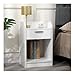 Muzilife Table de chevet blanche avec tiroir - Design moderne - Pour chambre à coucher, lit - Table d'appoint