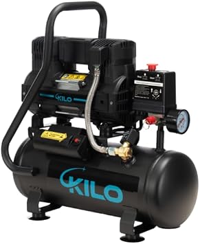1.0HP 2-Gallon Oil-Free Ultra Quiet Air Compressor - 115 PSI Max Pressure, 65dB Noise Level, 110V 60Hz for Auto Repair, Tire Inflation, Spray Painting & Woodwork Nailing