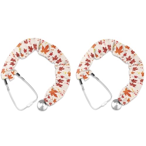 Uorisanigo Stethoscope Cover Gifts for Nurse Stethoscope Protective Cover Maple Leaves Stethoscope Cover Sleeve Thanksgiving Gift Nurse Accessories Protect Your Neck Cover 2 Pack