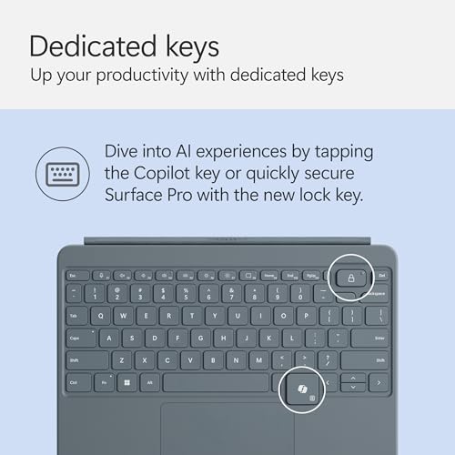 Microsoft Surface Pro Keyboard and Slim Pen 2 Bundle for Surface Pro 12" Device, Alcantara Material, Ocean - image 4