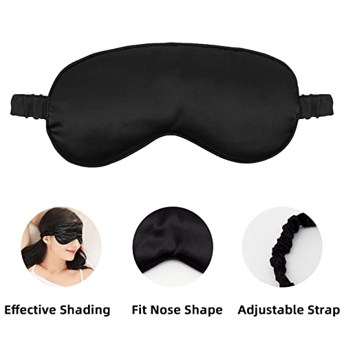 Lersvicvil 2 Pack Sleep Masks Soft Silky Satin Eye Mask Cover For Sleeping With Elastic Strap Effective Shading Blindfold For Women Men #TOP5