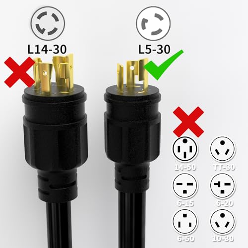 huanchain 50FT 3 Prong 30 Amp Generator Cord Heavy Duty, Black ETL Listed by huanchain - Used condition - Image 5