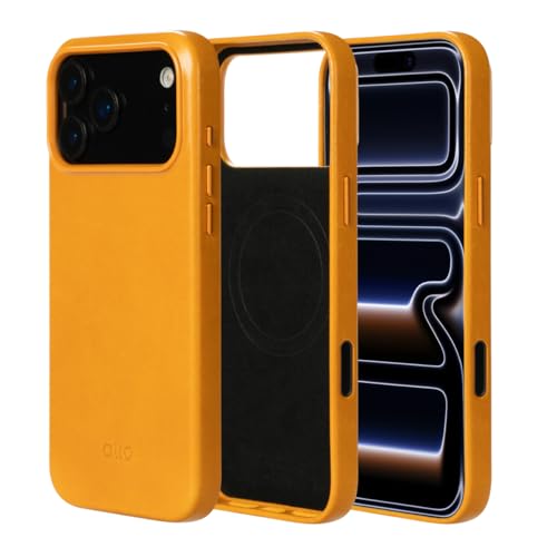 alto Case Compatible with iPhone 17 Pro Max 2025, Magnetic Italian Leather Case Compatible with Apple MagSafe, Clop Series Drop Protective Case (iPhone 17 Pro Max, 6.9 inch, Caramel Brown) by alto - Used condition - US$28.46