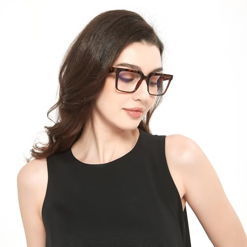 Image of Blue Light Blocking Glasses for Women Men, Square Thick Frame Anti Eyestrain & UV Glare JF6218