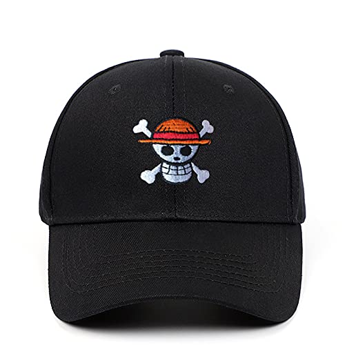 Joyegirly Anime Skull Skeleton Baseball Cap Adjustable Snapback Embroidered Hat With Straw Hat Necklace For Men Women (Skull) #TOP3