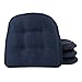 Klear Vu Omega Gripper Tufted Furniture Safe Non-Slip Dining Chair Cushion, 4 Pack, Indigo