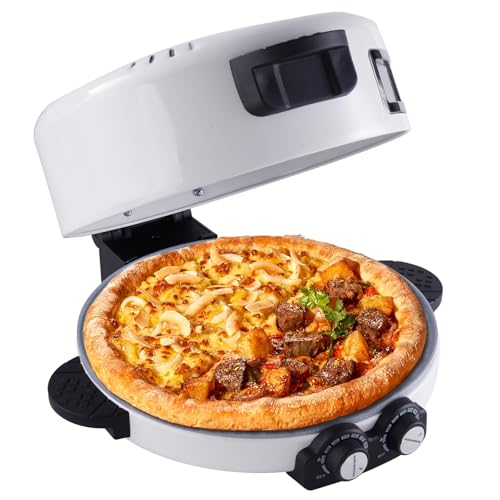 12" Electric Pizza Oven-Countertop Pizza Maker with Timer &Temperatures Control,
