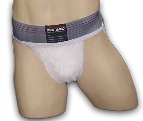 SafeTGard Adult Athletic Supporter Without Pocket (White/Gray, XLarge)