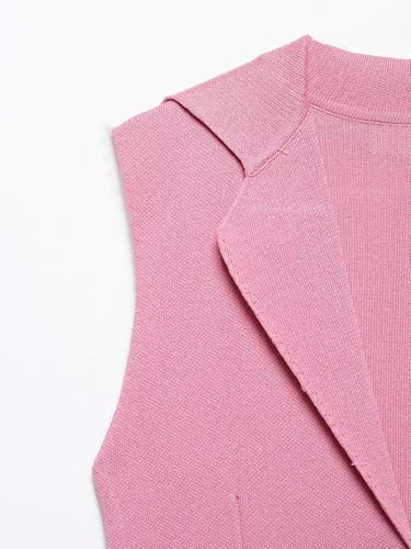 Women's Stylish Waistcoat Top with Gathered Waist Detail, Collared Neck Button-Front Vest3