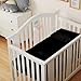 Entisn Satin Crib Sheets 2 Pack, 28 x 52 x 8 Inch Soft Fitted Crib Mattress Sheets for Baby Boys, Black Nursery Bedding Protect for Skin and Hair