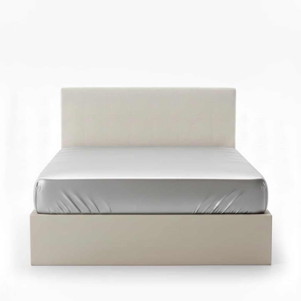 AL NAZ Fitted Sheet, 100% Egyptian Cotton Premium Quality with Elasticated Edges Machine Washable Fitted Bed Sheet Deep Pocket 12 Inch(30 CM) 200 Thread Count (Silver, King)