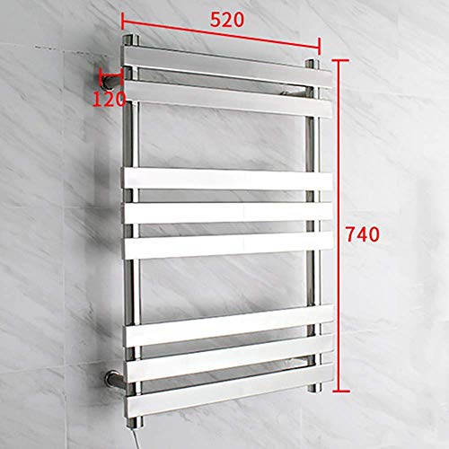 Toallero eléctrico de pared en acero inoxidable cromado de 67W para el baño principal 6