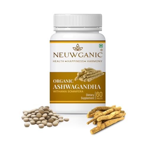Image of Organic Ashwagandha Tablets - 600 mg 60 Tablets - Stress Relief - Rejuvenates Mind and Body - Boosts Energy and Immunity - Ashwagandha Tablets
