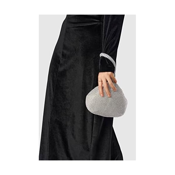 BABEYOND 1920s Flapper Handbag Clutch Gatsby Crystal Handbag Roaring 20s Evening Clutch Bag 1920s Gatsby Costume Accessories (Silver) - Image 7