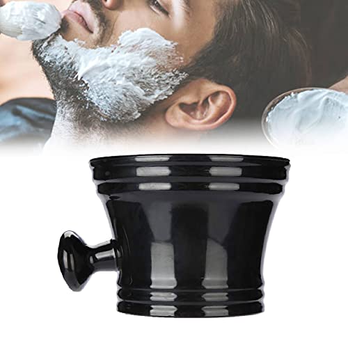 HURRISE Shaving Soap Bowl, Shave Mug For Shave Cream Foam Shaving Cream, Plastic Shaving Soap Bowls for Razor With Handle(Black)