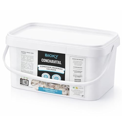 Bioky ConchaVital 6kg - Calcio para Gallinas Ponedoras y Otras Aves - Conchilla de Ostra - Pienso +12 Minerales - Mejora Calidad del Huevo, Corrige Carencias Nutricionales y Mejora Productividad