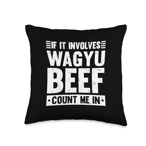 Wagyu Beef Lover Throw Pillow 16x16 Multicolor