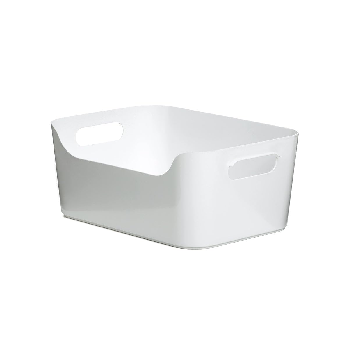 TATAY Plastic Storage Basket 3.5 L Basic | Storage Organiser Box | Integrated Handles | Minimalist Design | BPA-Free Durable Plastic | 24.5x17x10.5 cm, White