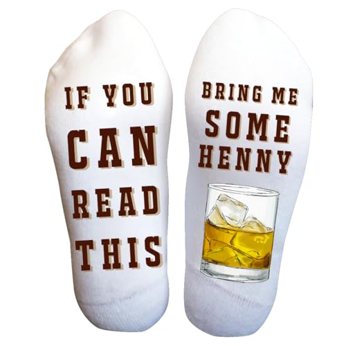 Hennessy Socks For Men and Women Whiskey Cocktail Drink, Whisky Socks Men Funny Gifts Mens, Novelty Whiskey Gifts for Drink Lovers, Stocking Stuffers