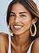 U7 Bamboo Earrings Women 18K Gold Plated 70MM Large Hoops Boho Jewelry Statement Door Knocker Earrings