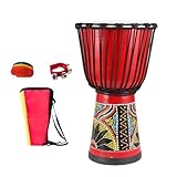 【Parche de tambor de piel de cabra】----- El parche de tambor de piel de cabra hace que este tambor de mano sea duradero y de alta ductilidad, con un rango tonal fantástico, desde un tono penetrante hasta un bajo profundo y resonante.