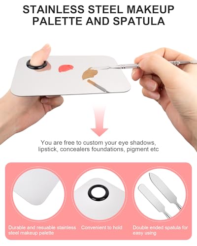 Disposable Makeup Applicators Kit, Includes Disposable Mascara Wands Eyeliner Brushes Eyeshadow Lip Applicators with Organizer Box Powder Puffs Mixing Palette Makeup Tools 11.0 * 7.8 * 3.11 - Image 5