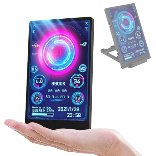 Image of Marhynchus Protable Mini IPS Full View Monitor Display Screen, 3.5 Inch USB-C PC Monitor Ultra Thin 7mm Industrial Data Indicator, Aluminum Alloy, 360 Degree Rotation,