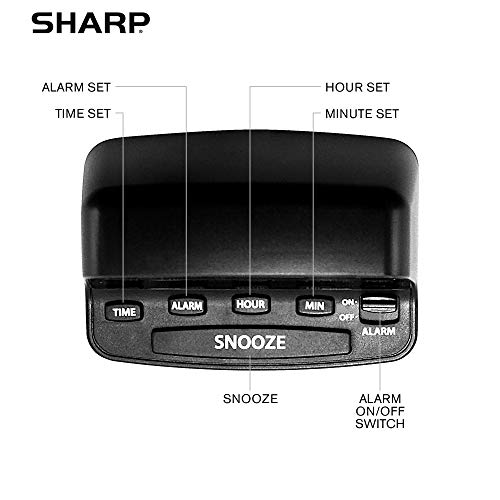 Sharp Digital Alarm Clock With Keyboard Style Controls thumb #3