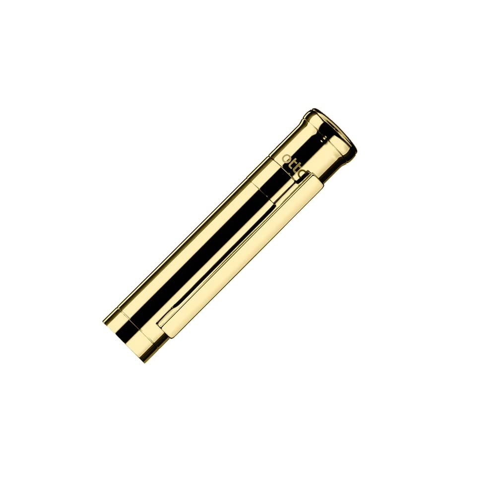 Otto Hutt 009-11623 - Tintenroller Design 04 in Gold - Rollerball aus Metall hergestellt, Länge 13,3 cm, Durchmesser 10,8 mm