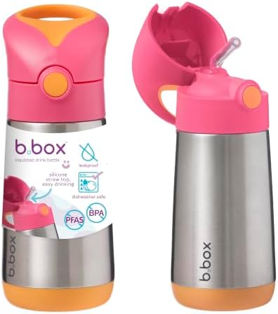 b.Box Insulated Drink Bottle, Strawberry Shake, 350 ml Capacity