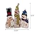 Christmas Decorations Wood Snowman Sign Holiday Xmas Home Decor Wooden Folding Triple Snowmen Screen Rustic Decorative Ornaments for Table Top Fireplace (Snowman)