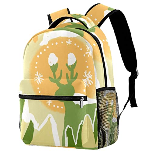 Sac à dos léger motif cerf pour homme et femme, cartable de taille unique en couleur 1